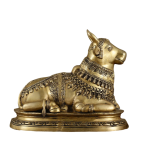 Brass Nandi Statue | 16.5" x 20" x 9" | 19.50 kg | Vintage Antique Tone | Traditional Hindu Temple Bull Sculpture | Sacred Art | Jaipurio